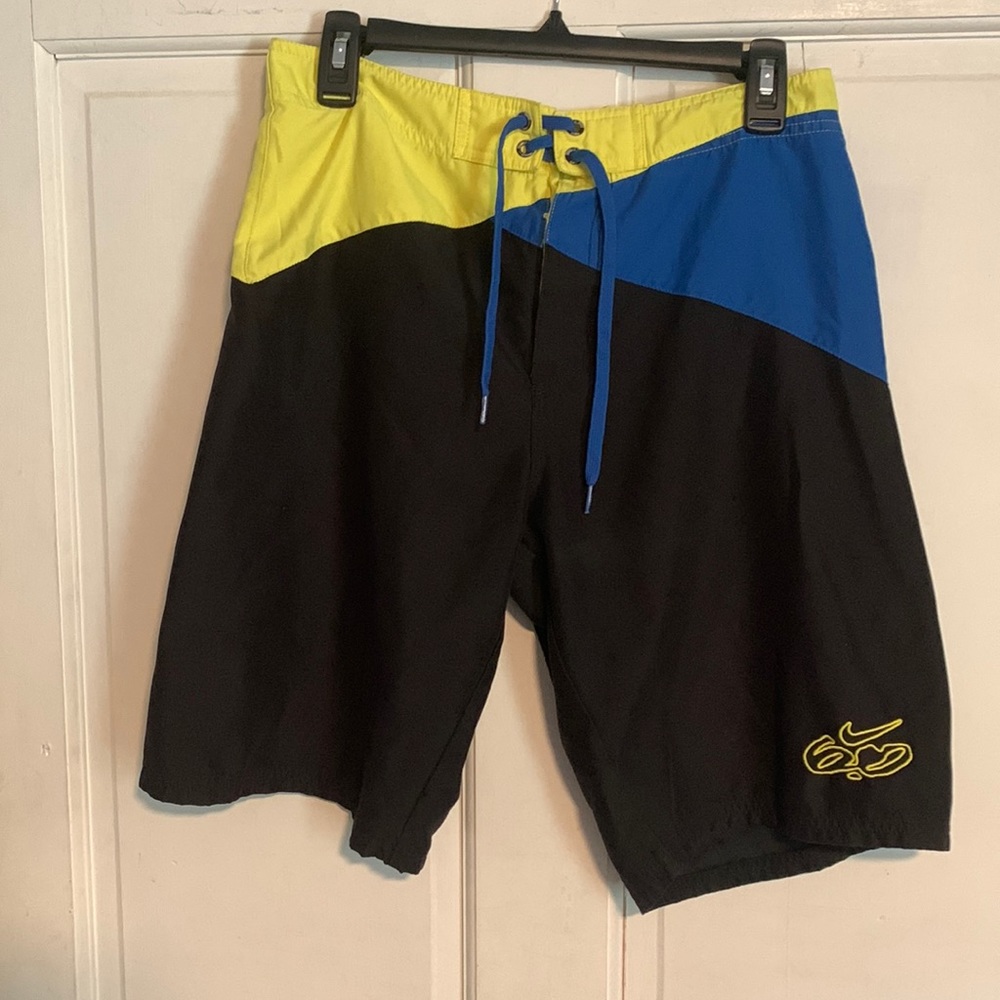 Electric Yellow/Blue swim shorts